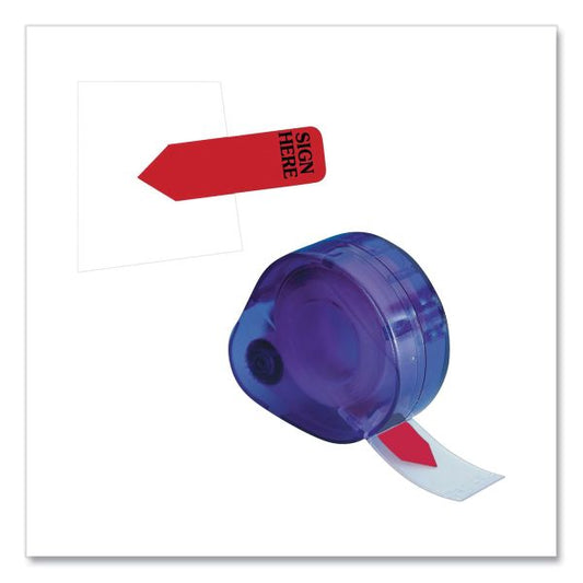 "Sign Here" Left or Right Page Flag Dispenser Refill Rolls, 0.56" Wide, Red, 120/Roll, 2 Rolls/Pack-(RTG93022)
