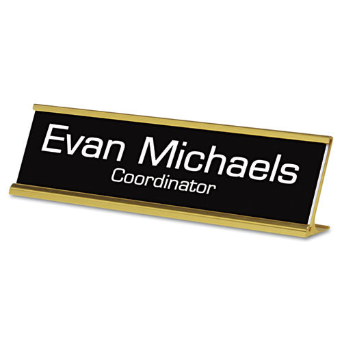 Custom Desk/Counter Sign, 8 x 2, Gold Frame-(USS91300)