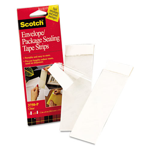 Envelope/Package Sealing Tape Strips, 2" x 6", Clear, 50/Pack-(MMM3750P2CR)