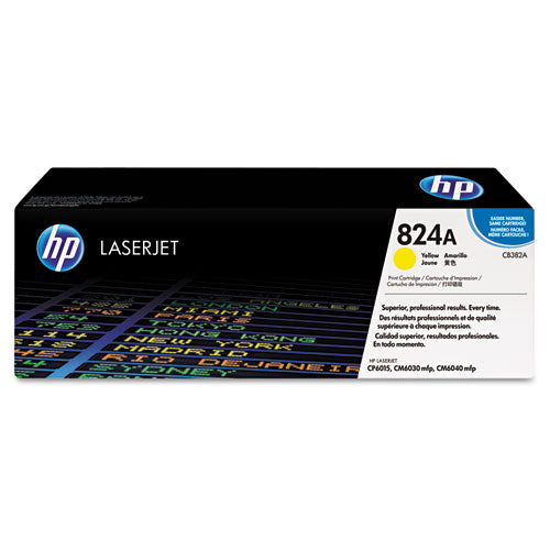 HP 824A, (CB382A) Yellow Original LaserJet Toner Cartridge-(HEWCB382A)