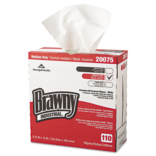 Tall Dispenser All-Purpose DRC Wipers, 1-Ply, 9.25 x 16, Unscented, White, 110/Box 10 Boxes/Carton-(GPC20075)