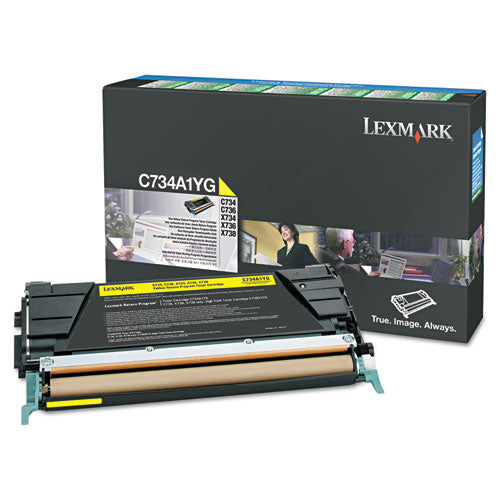 C748H1YG Return Program High-Yield Toner, 10,000 Page-Yield, Yellow-(LEXC748H1YG)