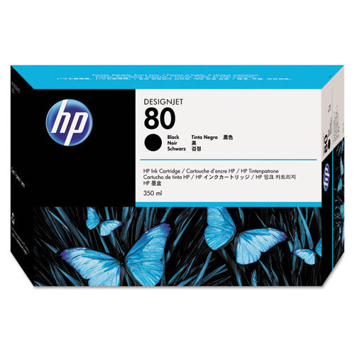 HP 80, (C4871A) Black Original Ink Cartridge-(HEWC4871A)