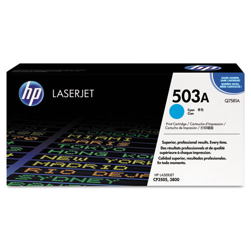 HP 503A, (Q7581A) Cyan Original LaserJet Toner Cartridge-(HEWQ7581A)