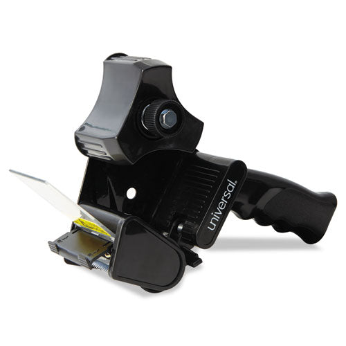 Handheld Box Sealing Tape Dispenser, 3" Core, For Rolls Up to: 2" x 110 yds, Black-(UNV88000)