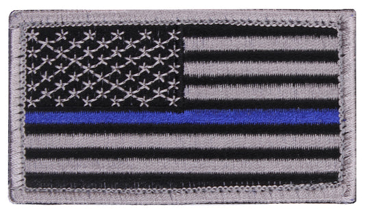 Rothco Thin Blue Line Police U.S. Flag Patch - Hook Back