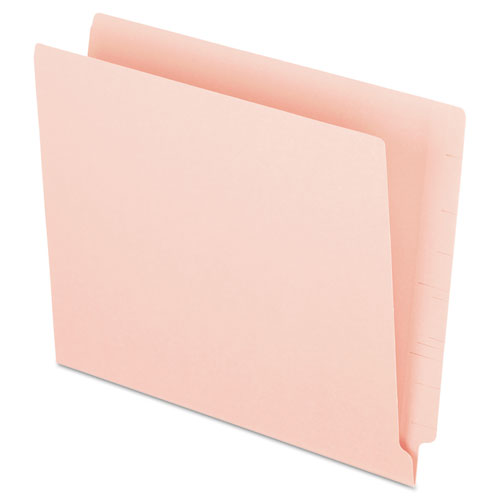 Colored End Tab Folders with Reinforced Double-Ply Straight Cut Tabs, Letter Size, 0.75" Expansion, Pink, 100/Box-(PFXH110DP)