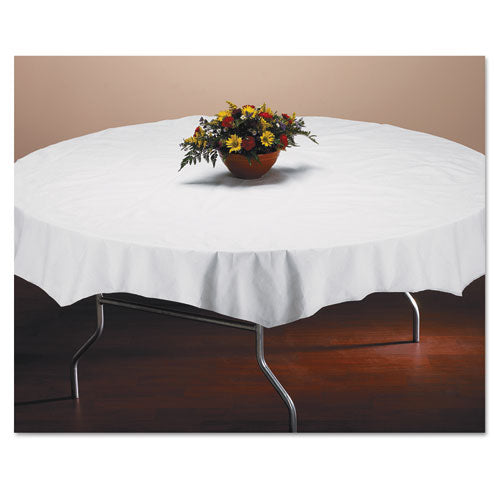 Tissue/Poly Tablecovers, 82" Diameter, White, 25/Carton-(HFM210101)