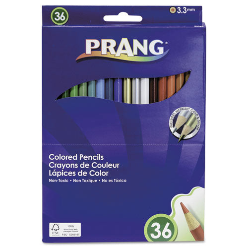 Colored Pencil Sets, 3.3 mm, 2B (#1), Assorted Lead/Barrel Colors, 36/Pack-(DIX22360)