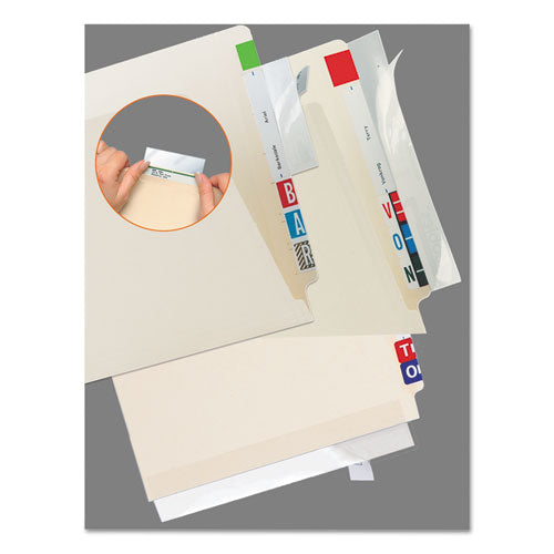 Self-Adhesive Label/File Folder Protector, Strip, 2 x 11, Clear, 100/Pack-(TAB68387)