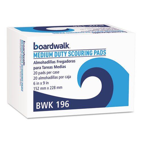 Medium Duty Scour Pad,  6 x 9, Green, 20/Carton-(BWK196)