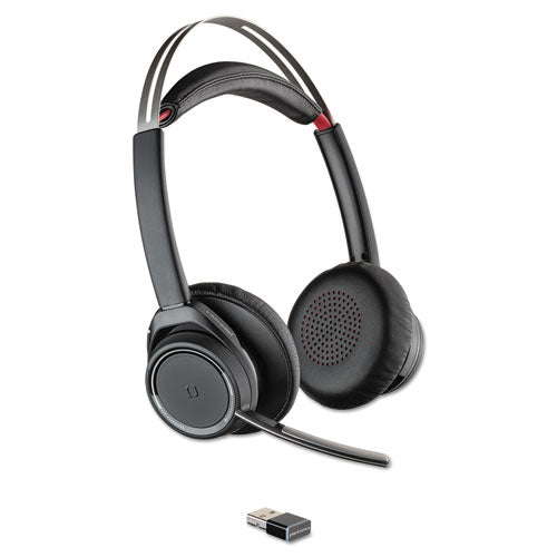 Voyager Focus UC Binaural Over The Head Bluetooth Headset System with Active Noise Canceling, Black-(PLN202652101)