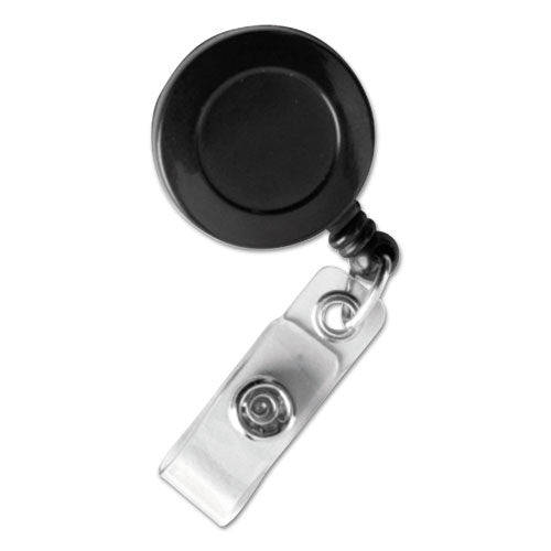 ID Slide-Style Belt Clip Card Reels, 30" Extension, Black, 25/Pack-(BAU68424)