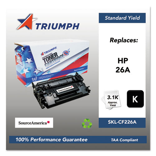751000NSH1587 Remanufactured CF226A (26A) Toner, 3,100 Page-Yield, Black-(SKLCF226A)