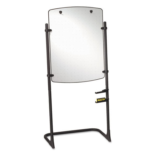 High-Style Silhouette Total Erase Presentation Easel, 31 x 41, White Surface, Black Steel Frame-(QRT120TE)