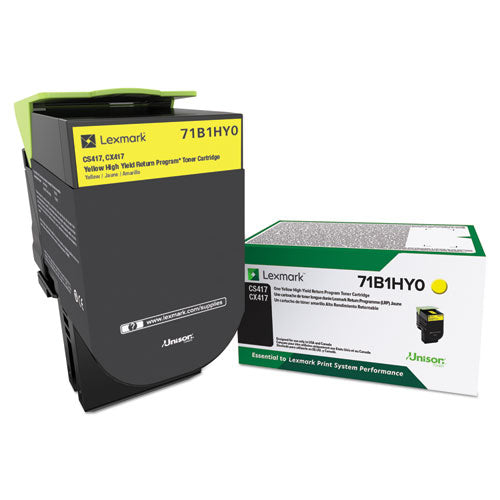 71B1HY0 Unison High-Yield Toner, 3,500 Page-Yield, Yellow-(LEX71B1HY0)