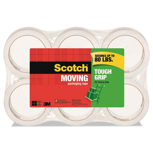 Tough Grip Moving Packaging Tape, 3" Core, 1.88" x 54.6 yds, Clear, 6/Pack-(MMM35006ESF)