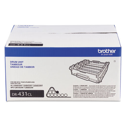 DR431CL Drum Unit, 30,000 Page-Yield, Black/Cyan/Magenta/Yellow-(BRTDR431CL)
