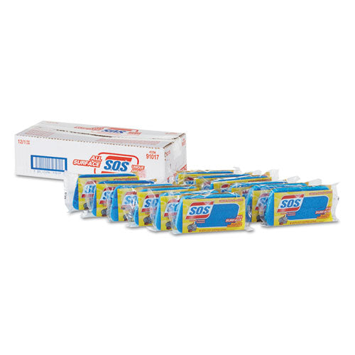 All Surface Scrubber Sponge, 2.5 x 4.5, 0.9" Thick, Dark Blue, 12/Carton-(CLO91017)