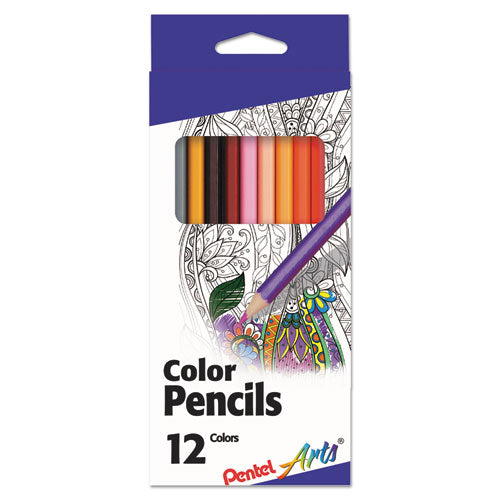 Color Pencils, 1.98 mm, H (#3), Assorted Lead/Barrel Colors, Dozen-(PENCB812)