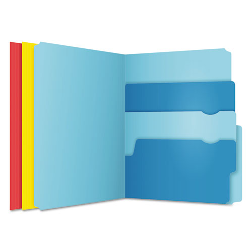 Divide It Up File Folder, 1/2-Cut Tabs: Assorted, Letter Size, 0.75" Expansion, Assorted Colors, 24/Pack-(PFX10772)