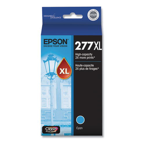 T277XL220-S (277XL) Claria High-Yield Ink, 740 Page-Yield, Cyan-(EPST277XL220S)