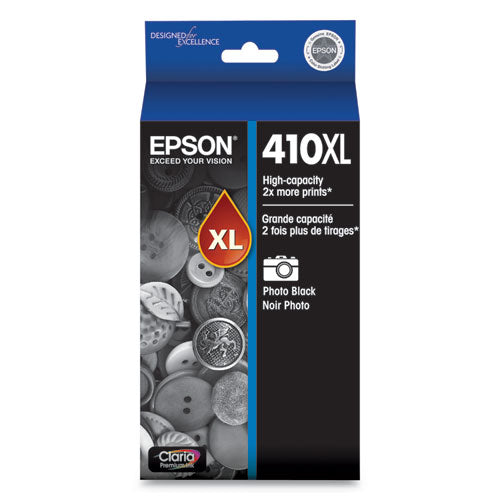 T410XL120-S (410XL) Claria High-Yield Photo Ink, 500 Page-Yield, Black-(EPST410XL120S)