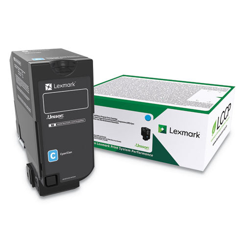 74C0HCG High-Yield Toner, 12,000 Page-Yield, Cyan-(LEX74C0HCG)
