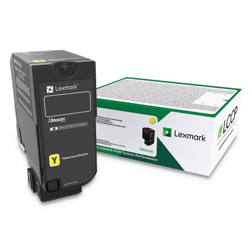 74C0HYG High-Yield Toner, 12,000 Page-Yield, Yellow-(LEX74C0HYG)