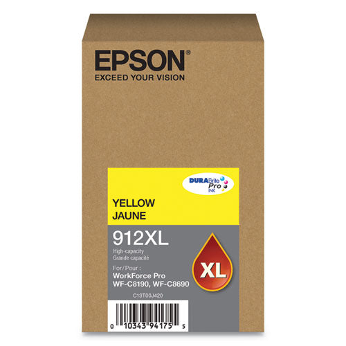 T912XL420 (912XL) DURABrite Pro High-Yield Ink, 4600 Page-Yield, Yellow-(EPST912XL420)