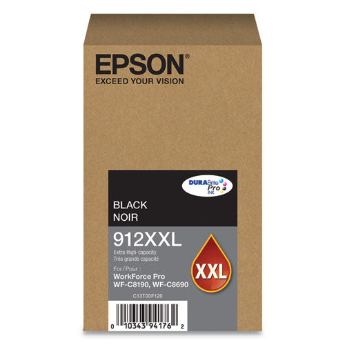 T912XXL120 (912XXL) DURABrite Pro Extra High-Yield Ink, 11500 Page-Yield, Black-(EPST912XXL120)