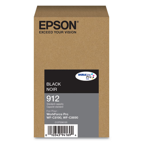 T912120 (912) DURABrite Pro Ink, 2900 Page-Yield, Black-(EPST912120)