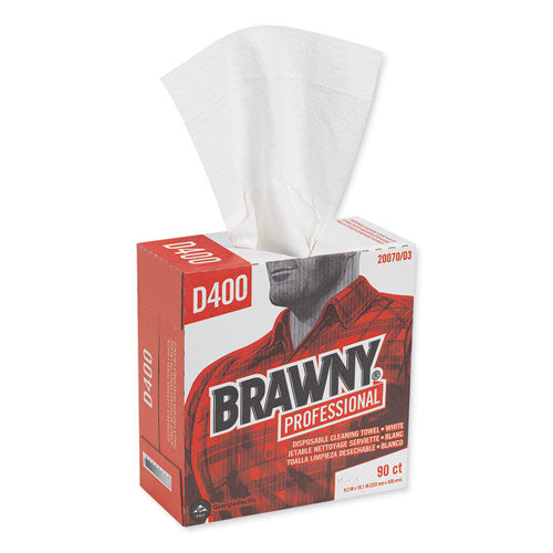 Medium Duty Premium DRC Wipers, 1-Ply, 9.25 x 16.3, Unscented, White, 90/Box-(GPC2007003)