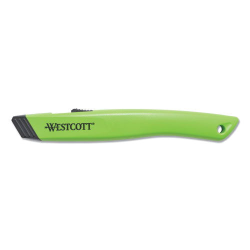 Safety Ceramic Blade Box Cutter, 0.5" Blade, 5.5" Plastic Handle, Green-(ACM16475)