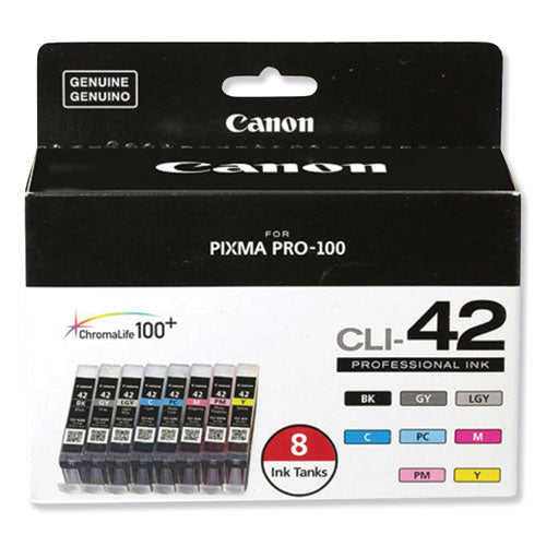 6384B007 (CLI-42) ChromaLife100+ Ink, Black/Cyan/Gray/Light Gray/Magenta/Photo Cyan/Photo Magenta/Yellow-(CNM6384B007)