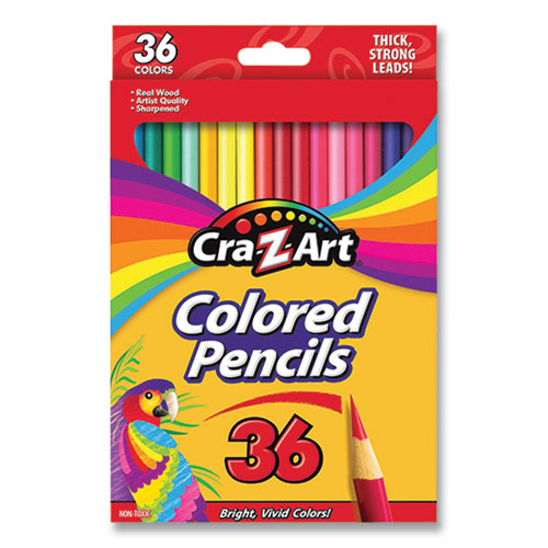 Colored Pencils, 36 Assorted Lead/Barrel Colors, 36/Box-(CZA10438WM36)
