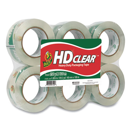Heavy-Duty Carton Packaging Tape, 3" Core, 1.88" x 109.3 yds, Clear, 6/Pack-(DUC299016)