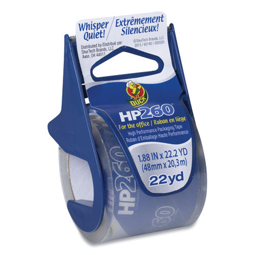 HP260 Packaging Tape with Dispenser, 1.5" Core, 1.88" x 22.2 yds, Clear, 6/Pack-(DUC280065)