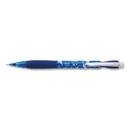 Icy Mechanical Pencil, 0.5 mm, HB (#2.5), Black Lead, Transparent Blue Barrel, Dozen-(PENAL25TC)