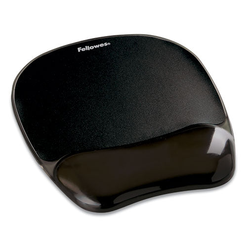 Gel Crystals Mouse Pad with Wrist Rest, 7.87 x 9.18, Black-(FEL9112101)