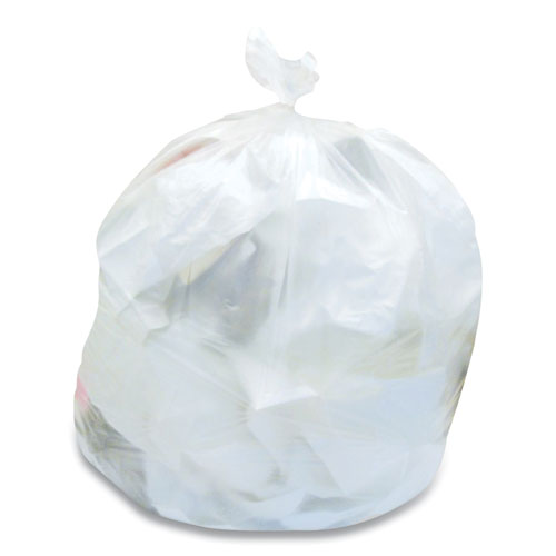 High-Density Can Liners, 56 gal, 16 mic, 43" x 48", Natural, 25 Bags/Roll, 8 Rolls/Carton-(CWZ814874)