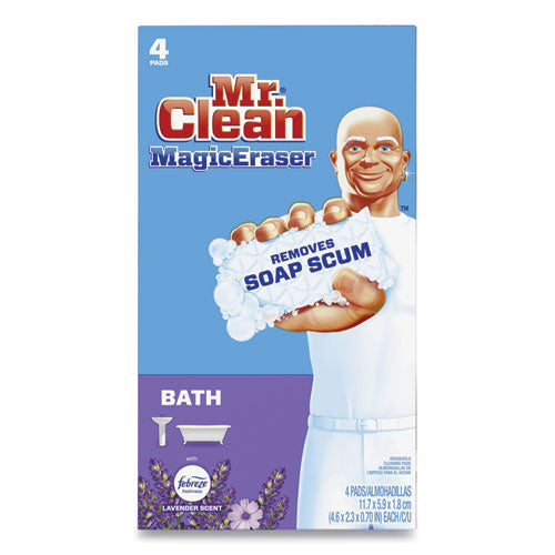 Magic Eraser Bathroom Scrubber, 4.6 x 2.3, White, 4/Pack-(PGC51099)