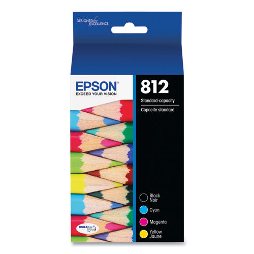 T812120-BCS (T812) DURABrite Ultra Ink, 350/300 Page-Yield, Black/Cyan/Magenta/Yellow-(EPST812120BCS)