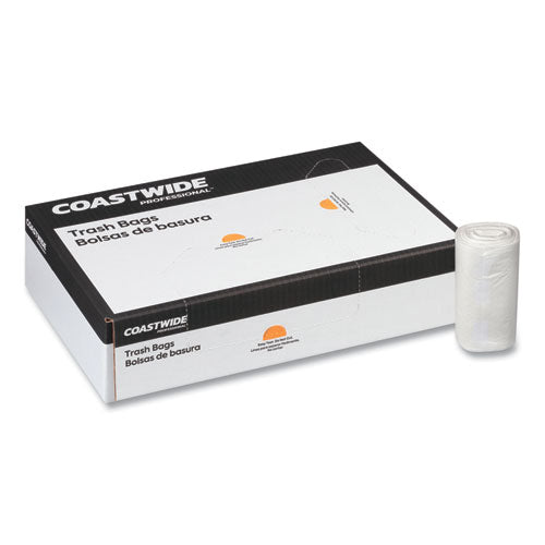 High-Density Can Liners, 30 gal, 0.31 mil, 30" x 37", Clear, 25 Bags/Roll, 20 Rolls/Carton-(CWZ1483190)