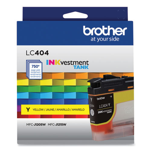 LC404YS INKvestment Ink, 750 Page-Yield, Yellow-(BRTLC404YS)