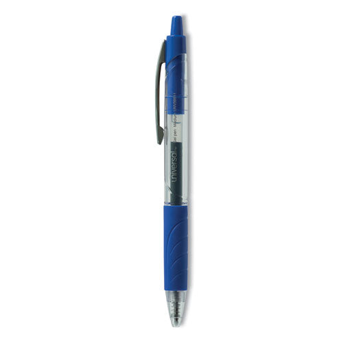 Comfort Grip Gel Pen, Retractable, Medium 0.7 mm, Blue Ink, Clear/Blue Barrel, 36/Pack-(UNV39911)