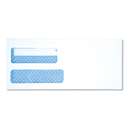 Double Window Business Envelope, #9, Square Flap, Self-Adhesive Closure, 3.88 x 8.88, White, 500/Box-(UNV35217)