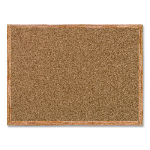Value Cork Bulletin Board with Oak Frame, 24 x 36, Natural Surface, Oak Frame-(BVCMC070014231)