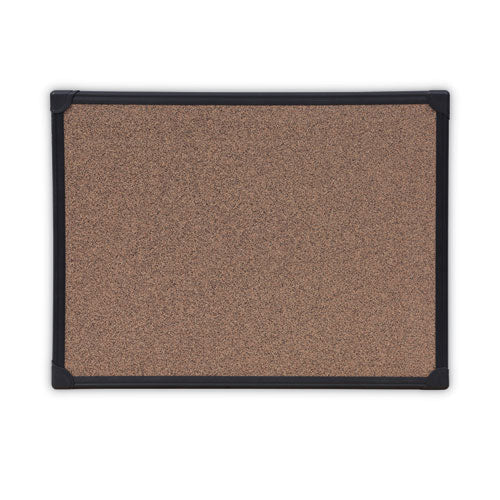 Tech Cork Board, 24 x 18, Cork Surface, Black Aluminum Frame-(UNV43021)