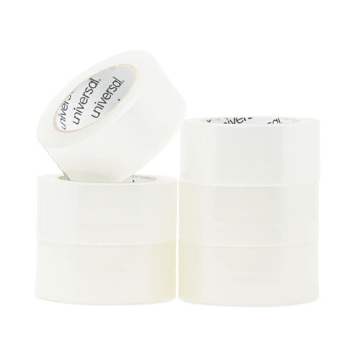Deluxe General-Purpose Acrylic Box Sealing Tape, 2 mil, 3" Core, 1.88" x 109 yds, Clear, 6/Pack-(UNV53200)